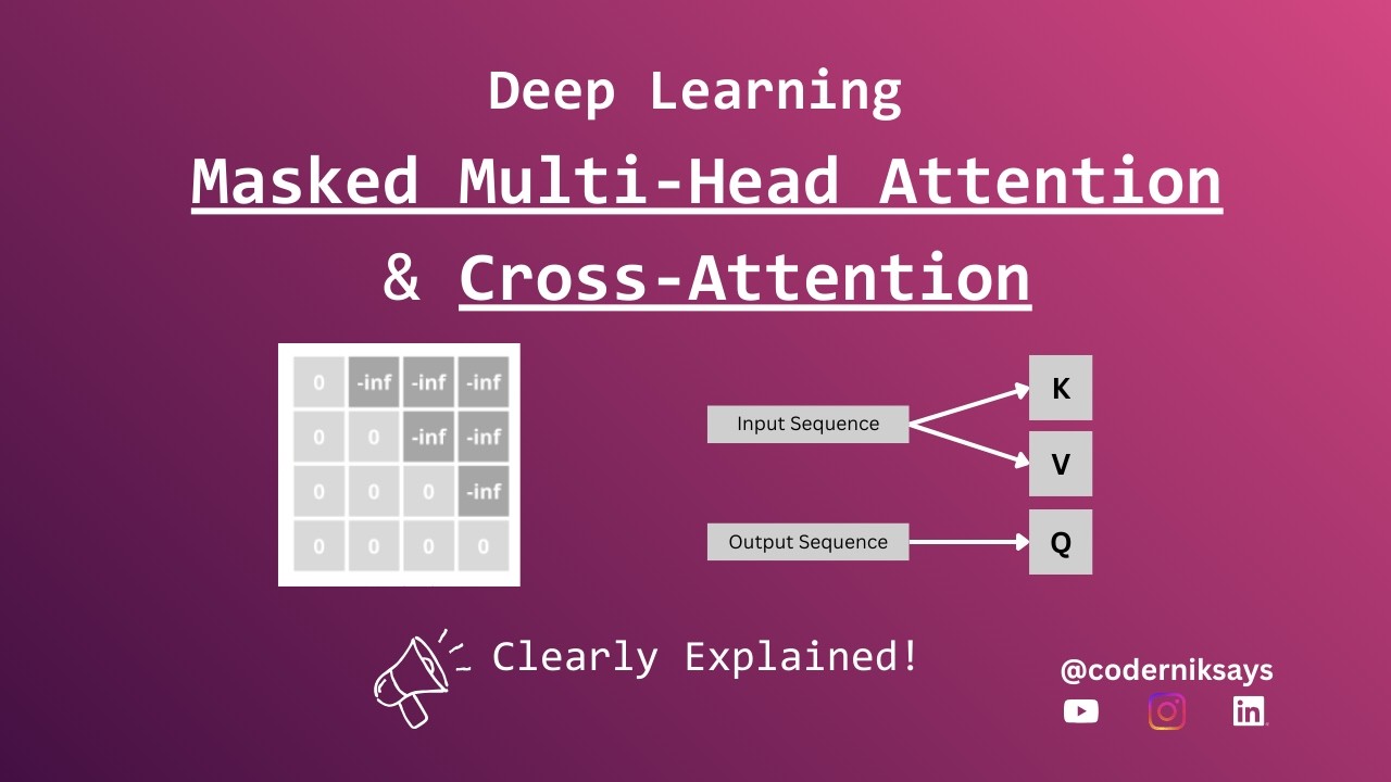 Masked Multi-Head Attention & Cross Attention Explained Simply | Transformer | Deep Learning