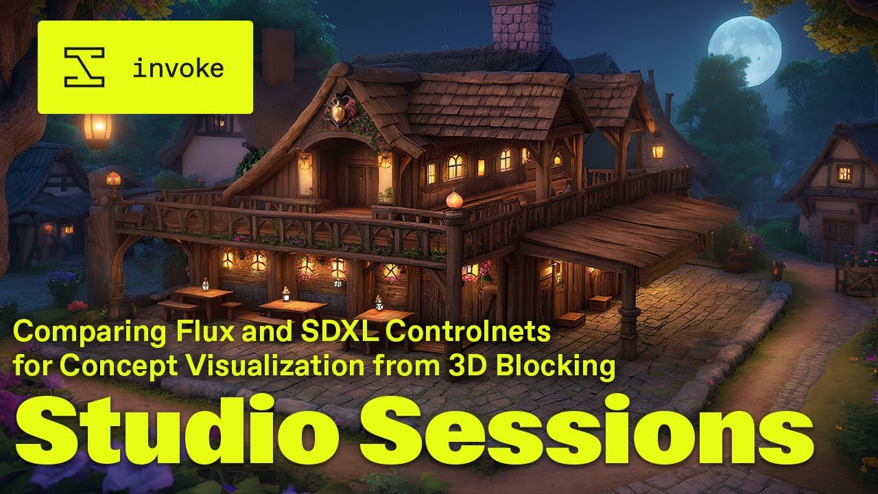 Comparing Flux and SDXL Controlnets for Concept Visualization from 3D Blocking