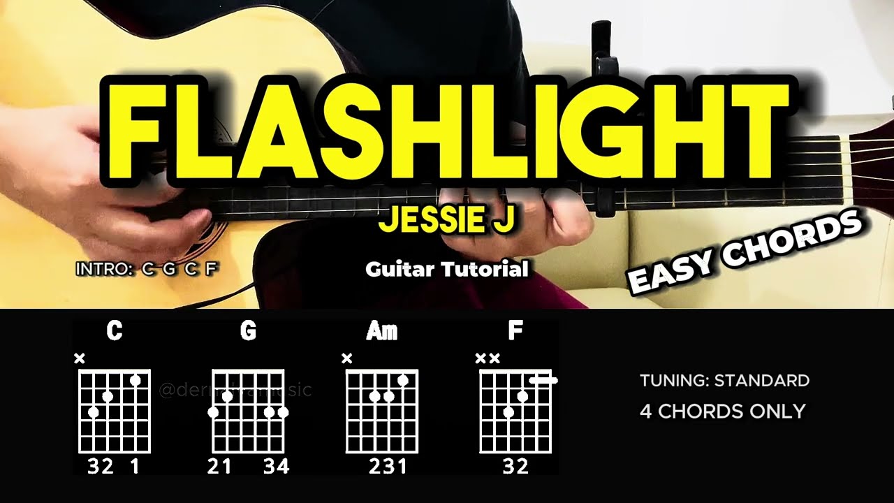 Flashlight - Jessie J | Easy Guitar Tutorial For Beginners (CHORDS & LYRICS) #guitarlesson