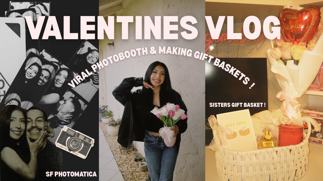 VALENTINES VLOG | Viral photobooth, making valentines baskets| 