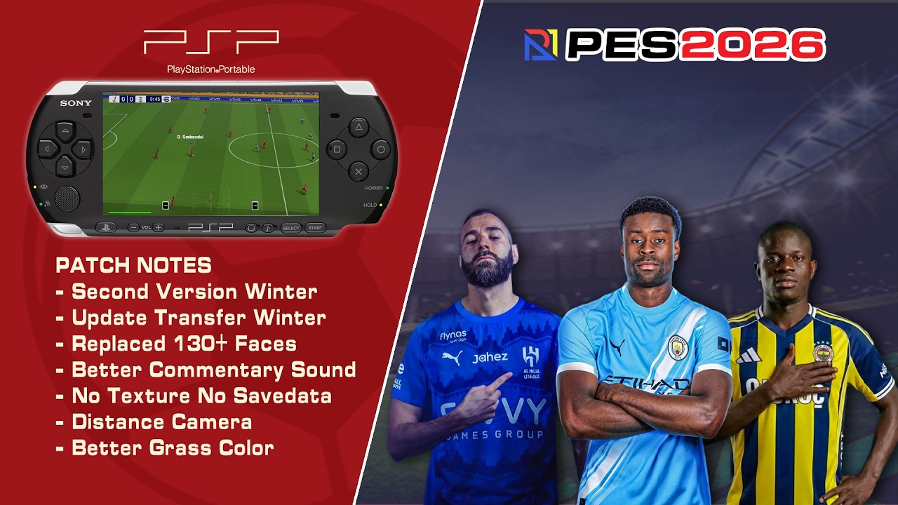 PES 2026 PPSSPP PSP Зимняя TF версия Вторая без текстур Нет данных JRplay