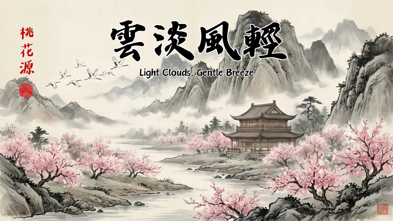 傳統中國風音樂 🌸雲淡風輕 (Light Clouds, Gentle Breeze) | 1 Hour Chinese Zen Music | 舒壓、靜心、品茗必聽 🍂 超好聽的竹笛與古箏演奏
