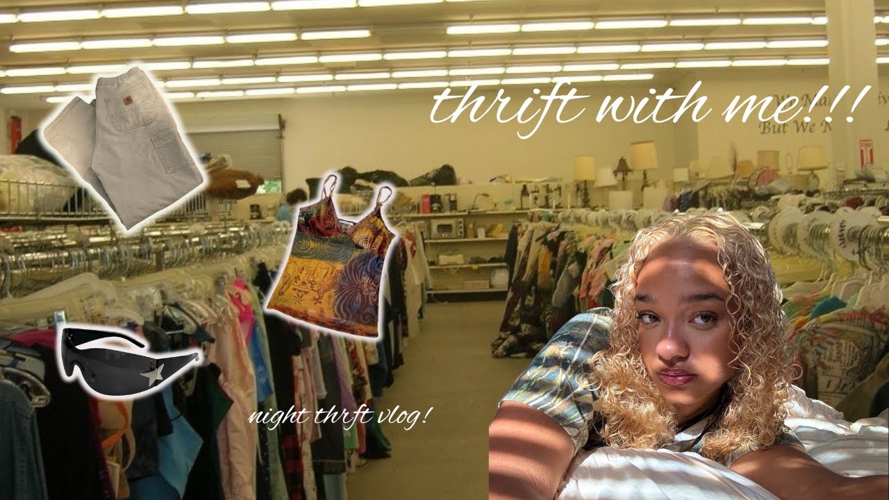 THRIFT WITH ME// i went night thrifting!/ GREAT FINDS