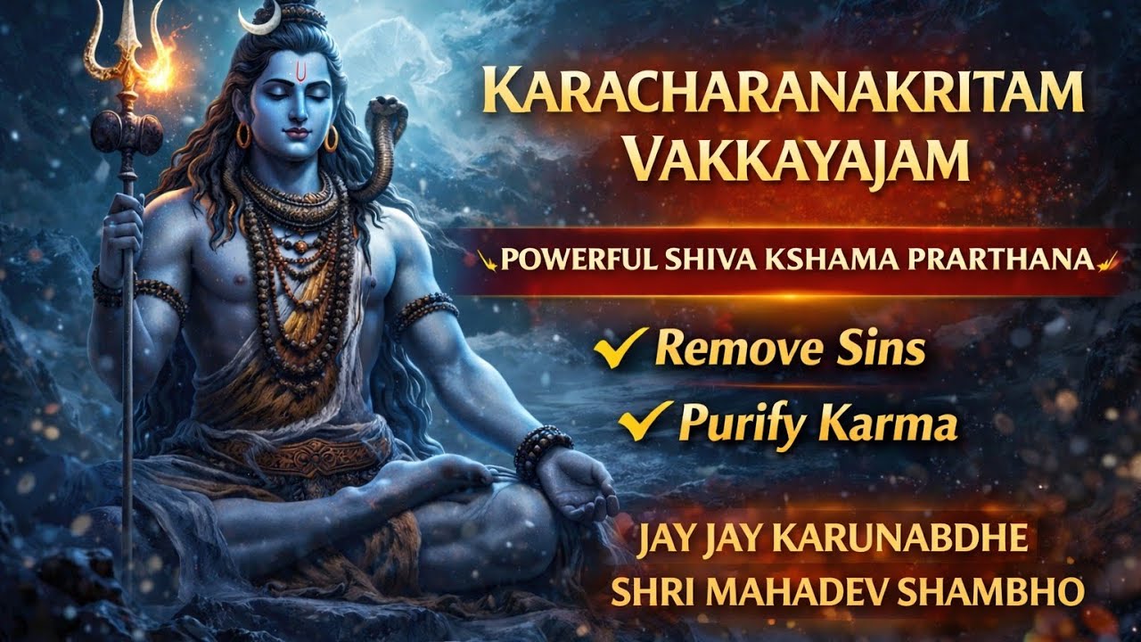 Karacharanakritam Vakkayajam | Shiva Forgiveness Mantra | Peaceful Chant