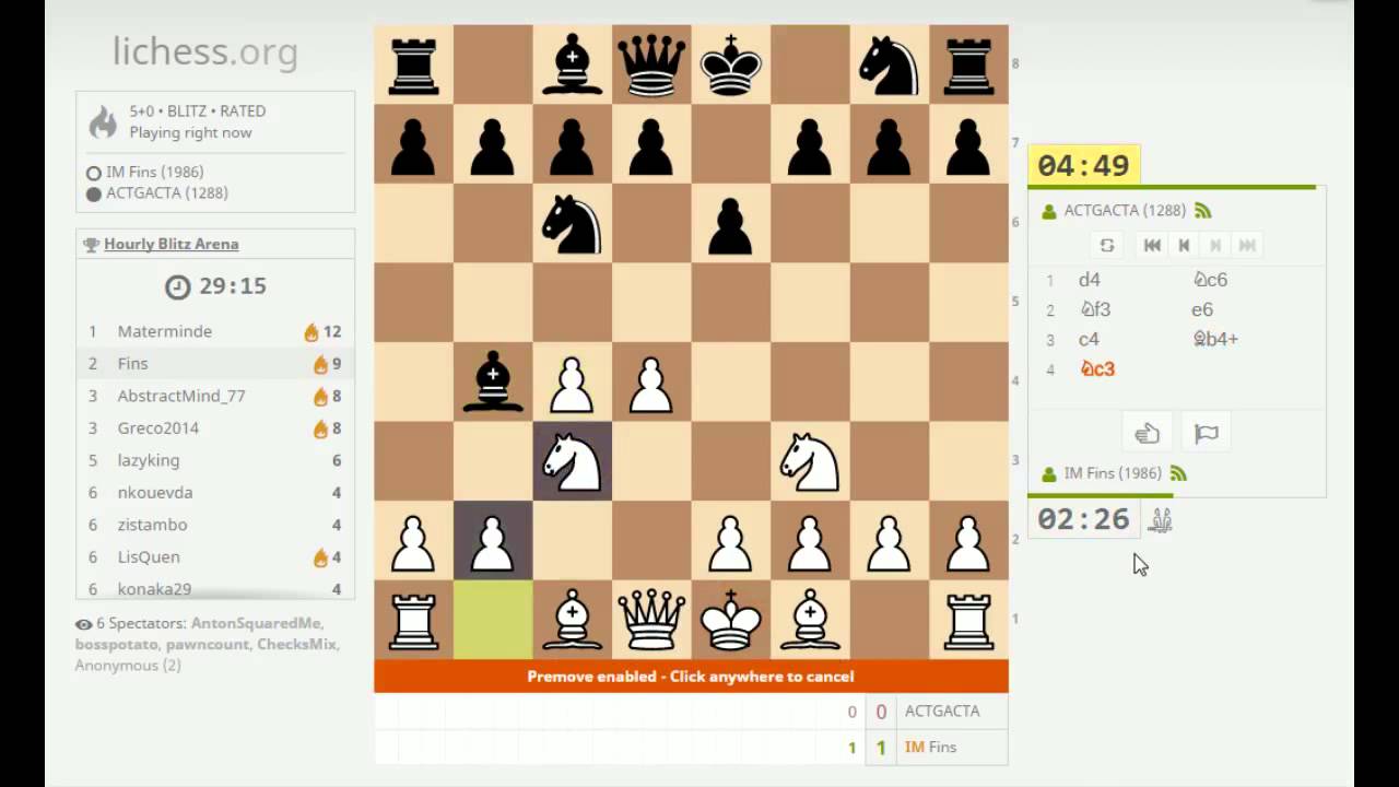 Blitz Chess #278: [Tournament] lichess Blitz Arena