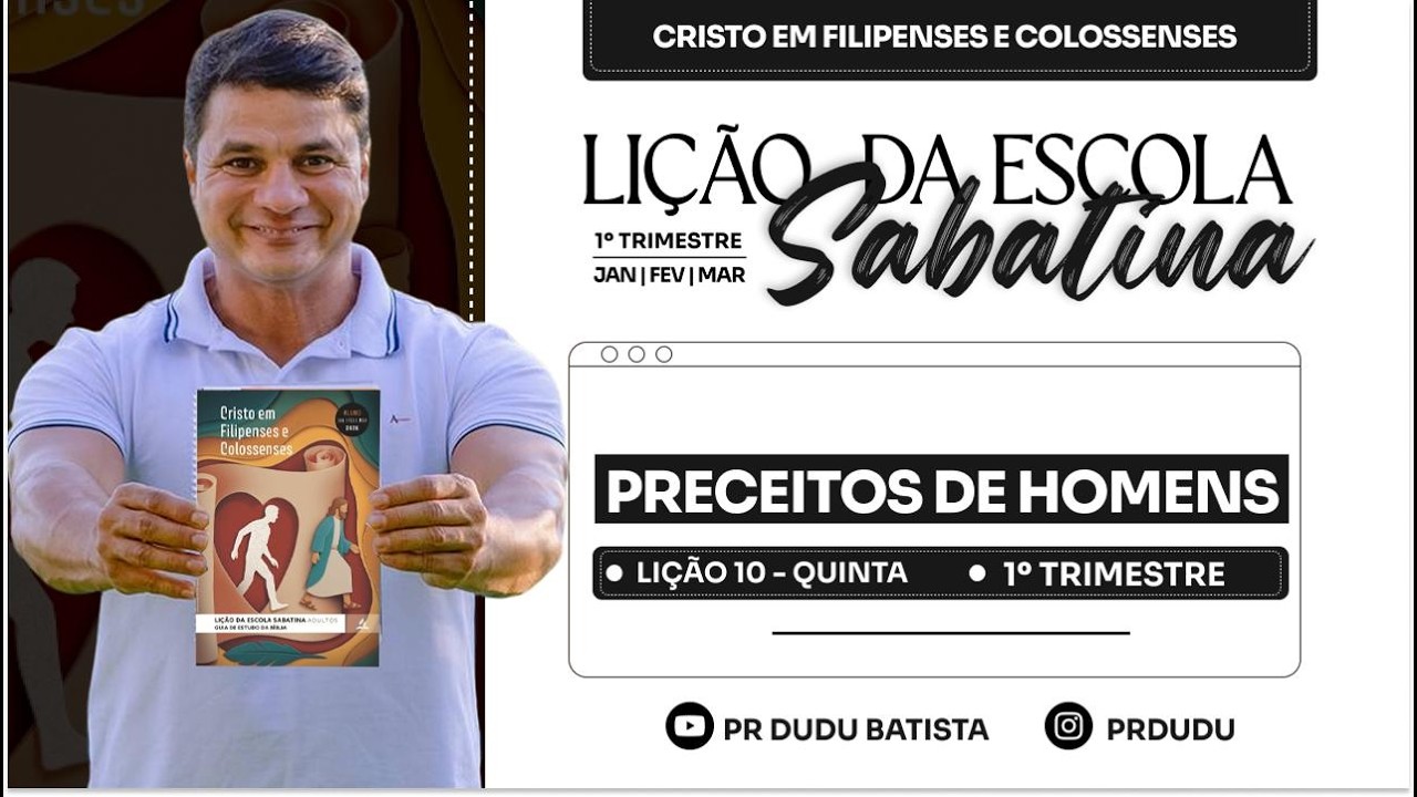 Lição da  Escola Sabatina ADULTOS , Quinta 05/03/2026  