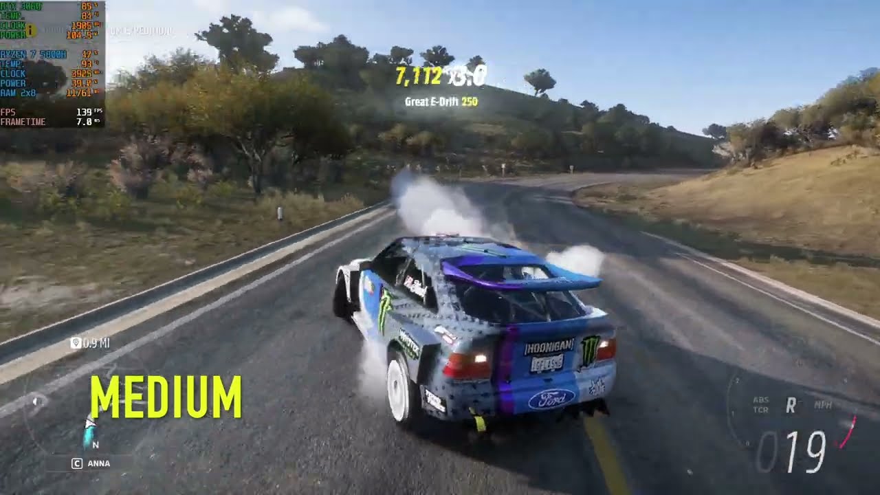 Forza Horizon 5 Test - Dell G15 - Ryzen 7 5800H - RTX 3060 130W