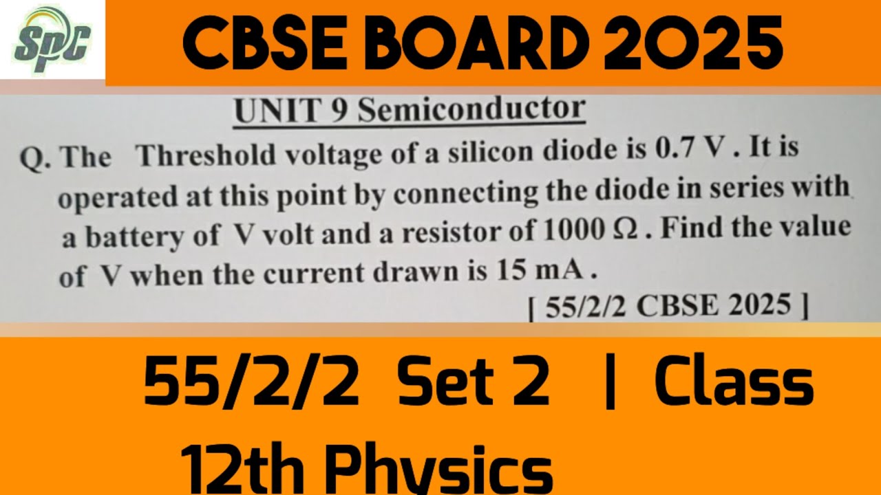 The threshold voltage of a silicon doide is 0.7 V . It is operated at this po [ 55/2/2  CBSE 2025 ]