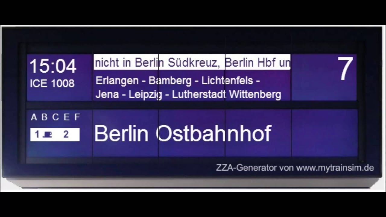 Bahnsteigansage für ICE 1008