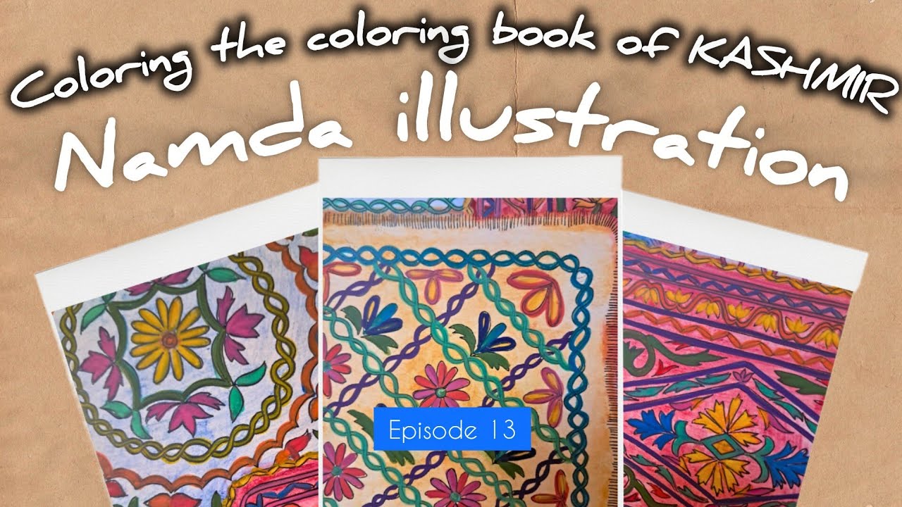 Kashmiri Numdah Inspired Coloring Page | Art Process 