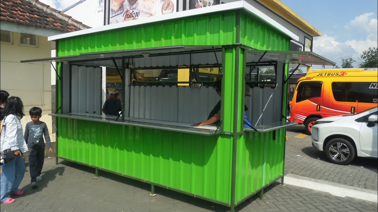 Pembuatan Booth Container 4x2 Meter Bahan Baja Ringan