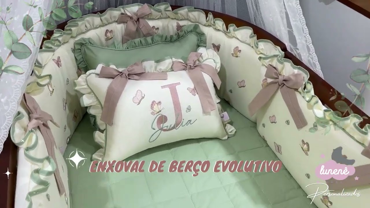 Enxoval de Berço Personalizado Evolutivo Borboletas Personale Baby