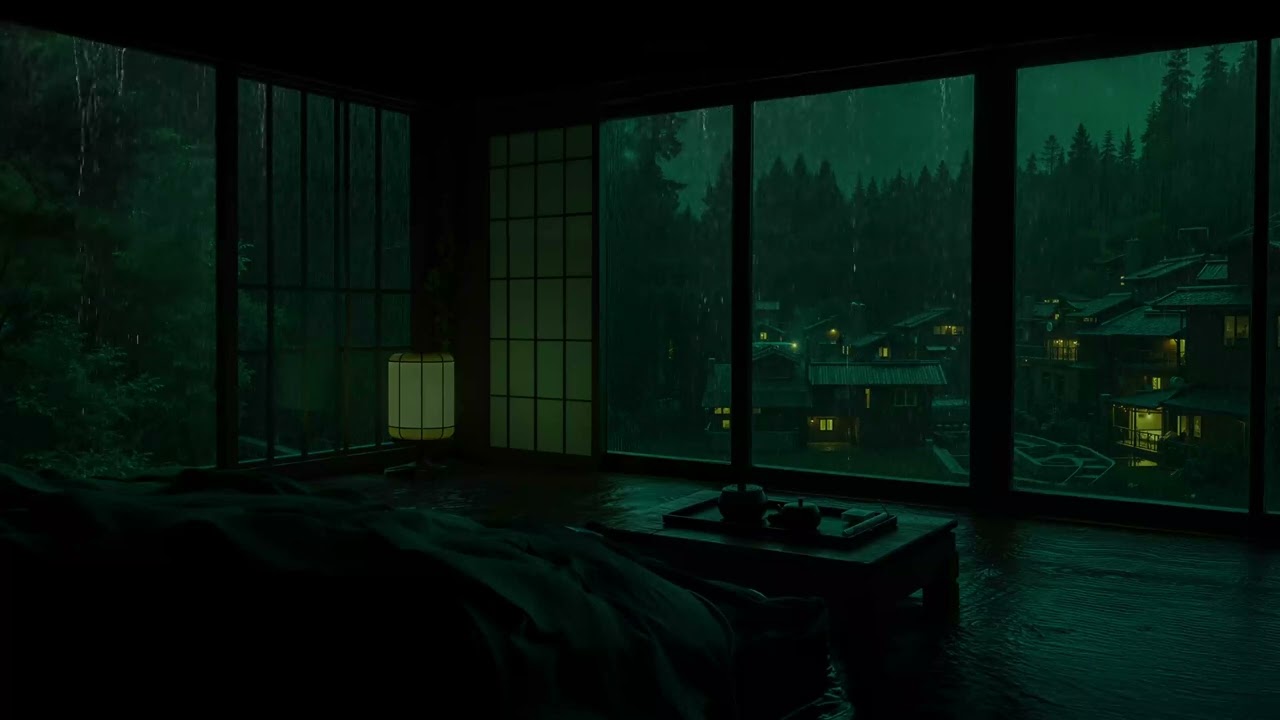 Relaxing Rainy Bedroom Night Ambience 🌧 Soft Rain for Sleep, Focus and Fall Asleep Fast | 8 Hours
