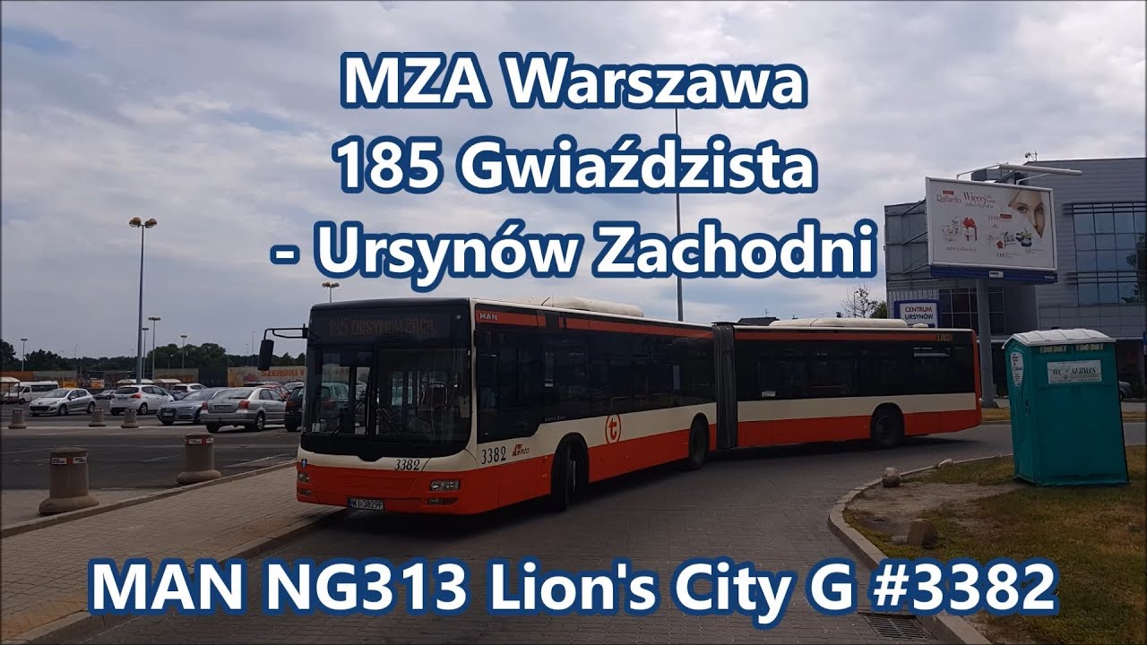 MZA Warszawa - linia 185, MAN NG313 Lion's City G #3382