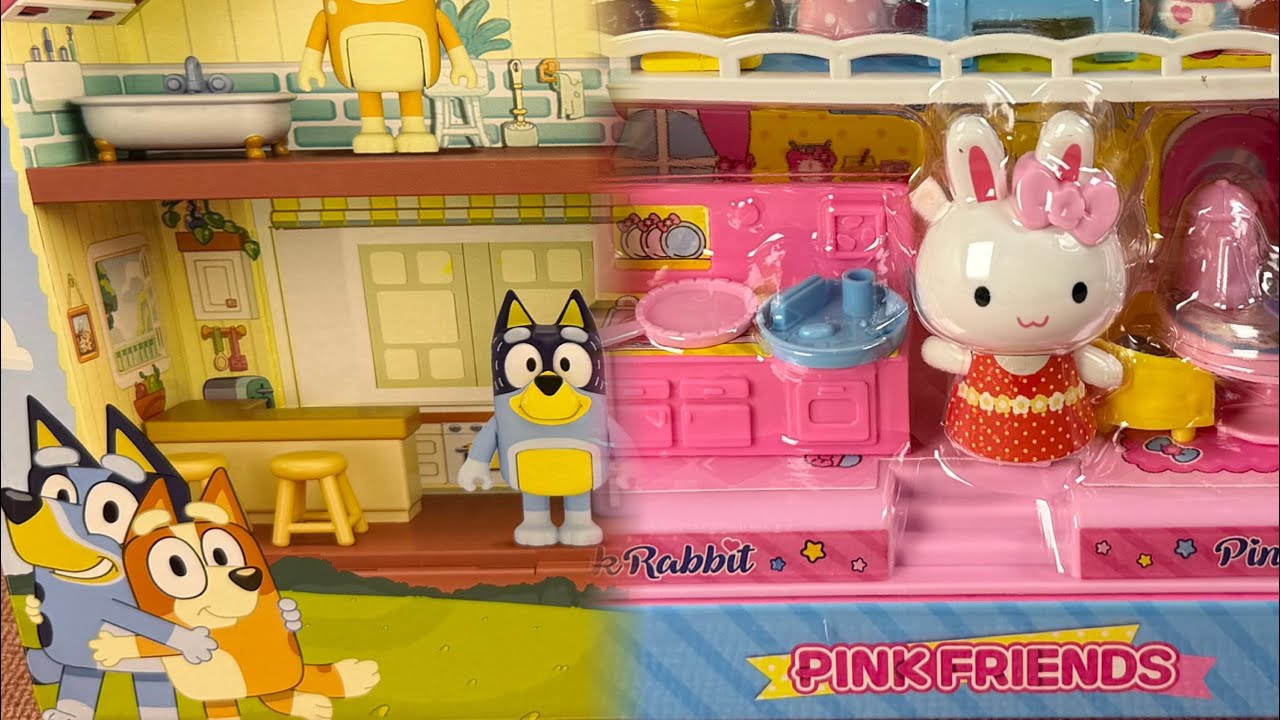 Unboxing Bluey&rsquo;s Family Home and Pink Rabbit&rsquo;s Home - Focus Toys ASMR