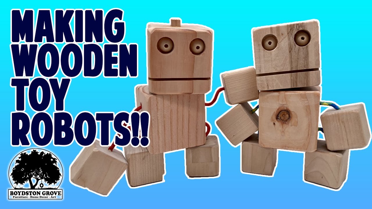 Making Wooden Toy Robots / Easy Woodworking Project