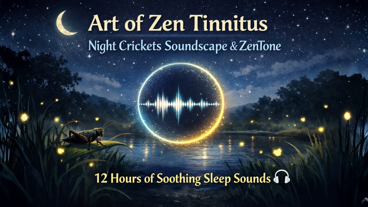 Tinnitus Sound Therapy Crickets 12 Hours Of Blissful  Soothing Cricket Sounds & Serene Dark Screen