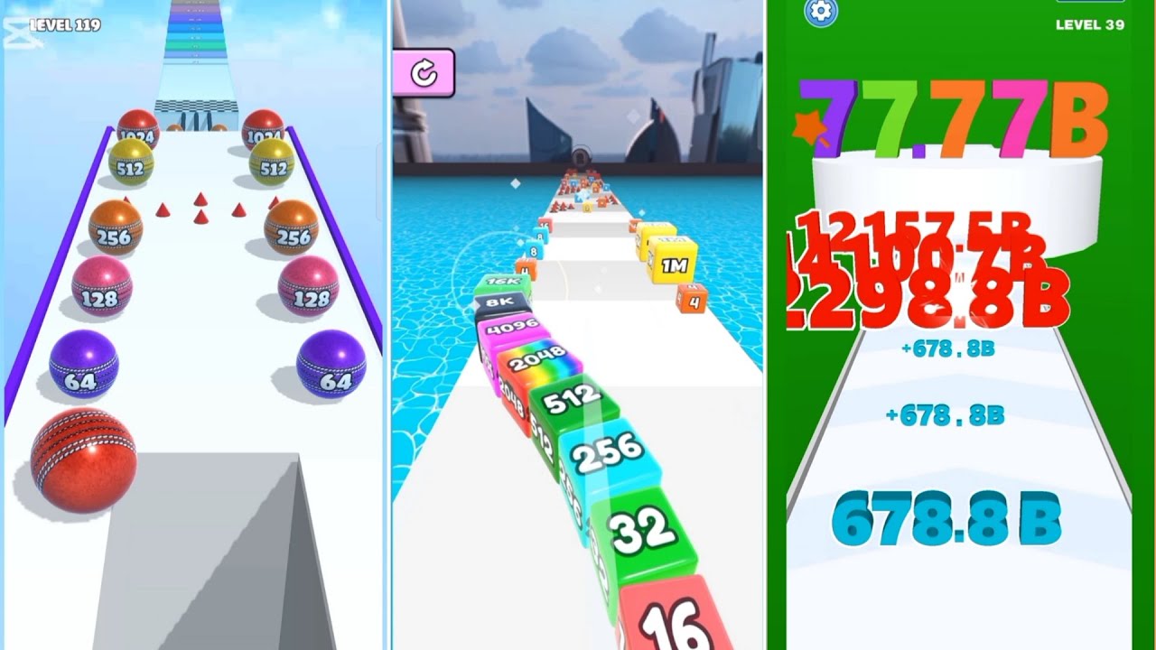 Jelly Tube 2048 vs Ball Merge 2048 vs Number Bullet | Ultimate 2048 Game Challenge! #7