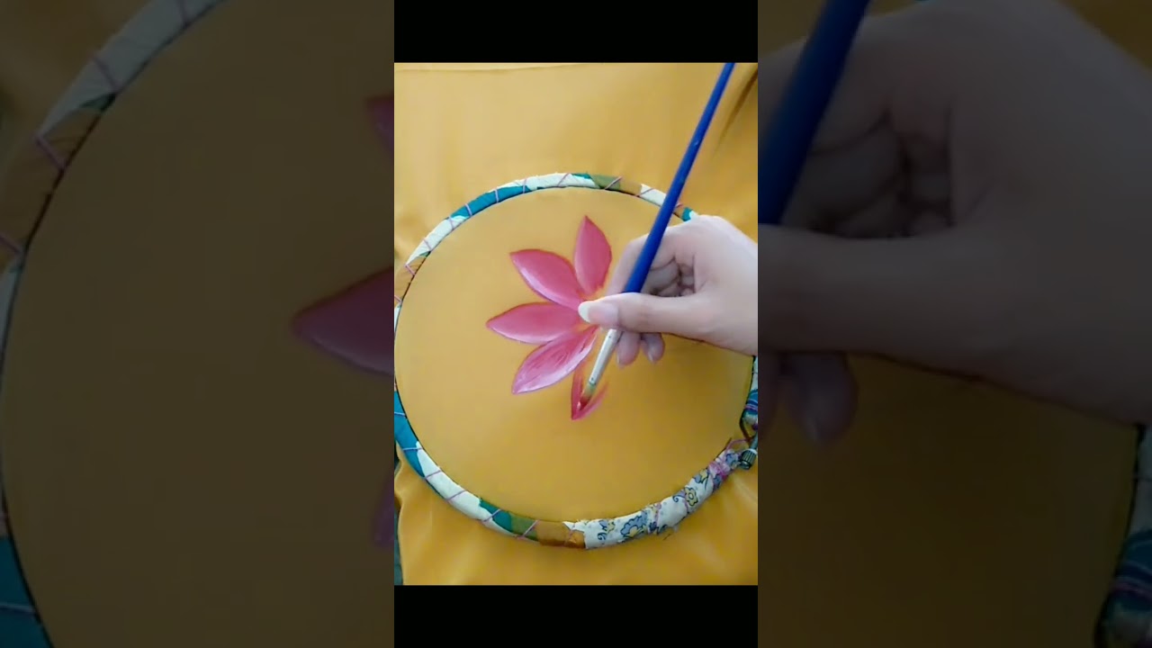 Shaded petals flower 🌸 painting 🎨 || Handpaint on silk satin clothes ||