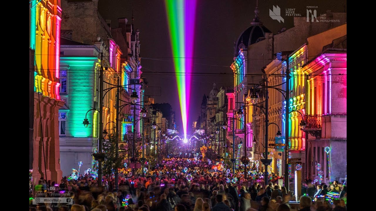 Łódź, Piotrkowska - Festiwal światła w Łodzi 2018, Light Move Festival 2018, Plac Wolności