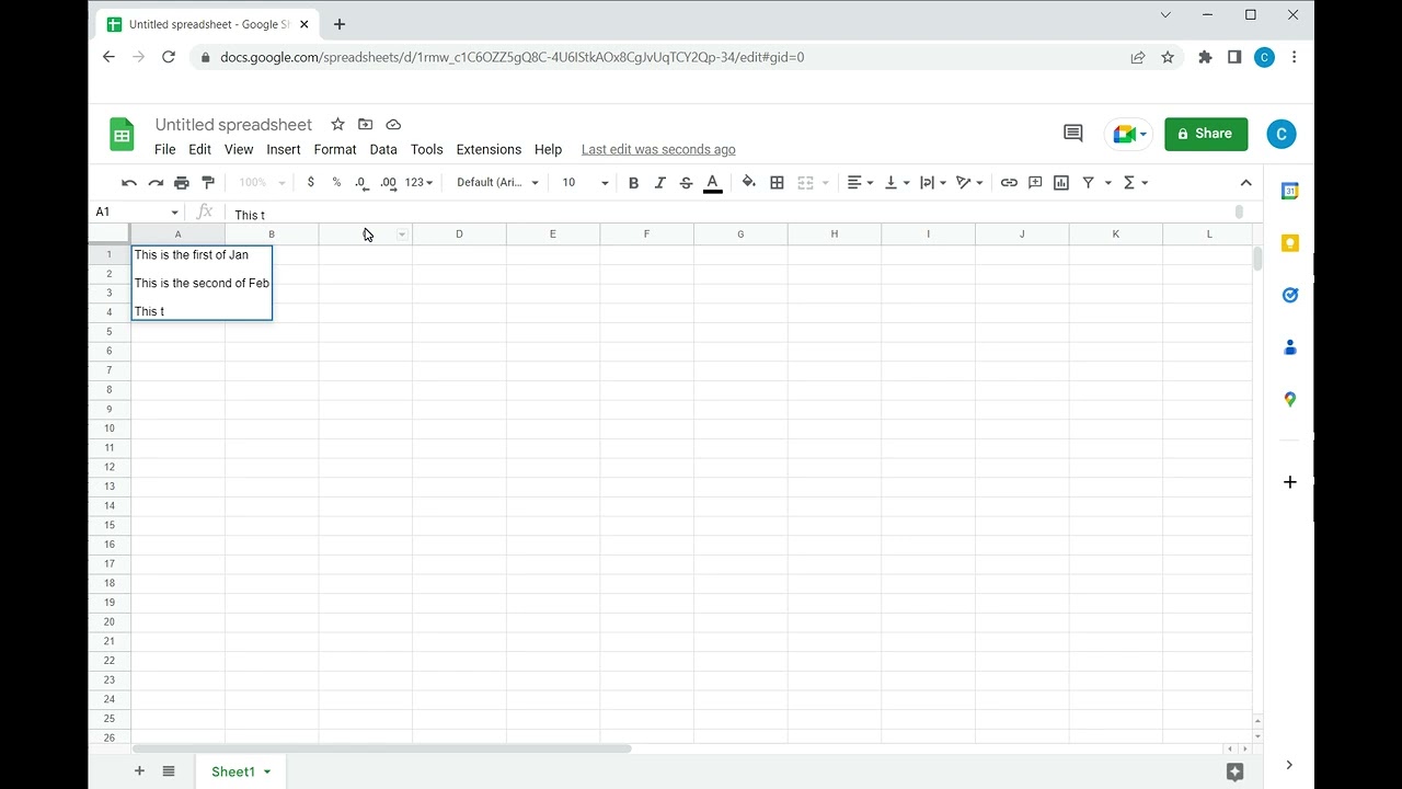 How to skip a line in Google Sheets