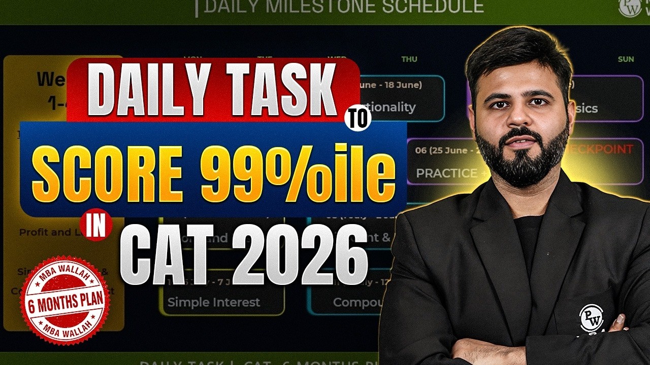 CAT 2026 in 6 Months 🔥 | Daily Study Plan for Complete Syllabus Coverage