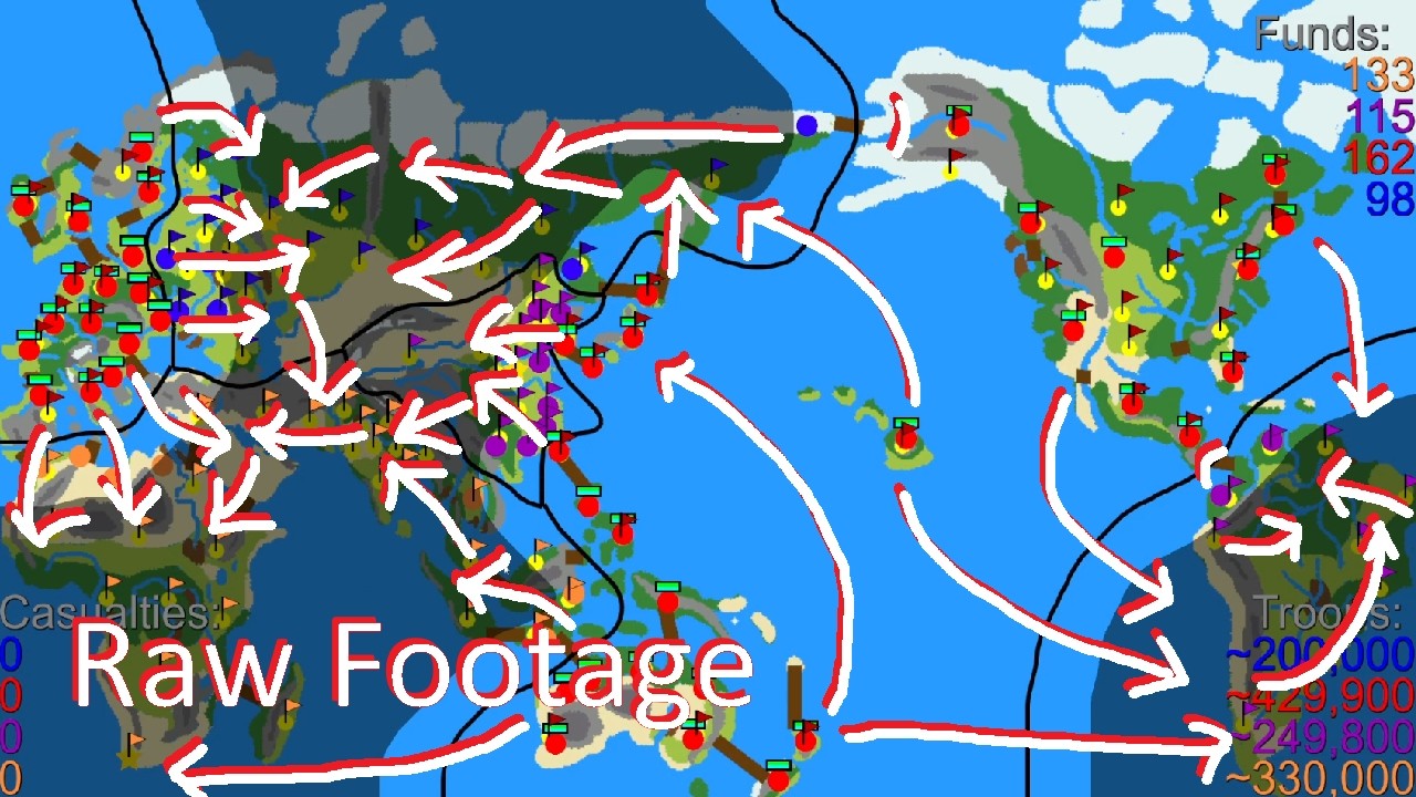 War Of Dots - Custom World Map (Red Gameplay Raw Footage)