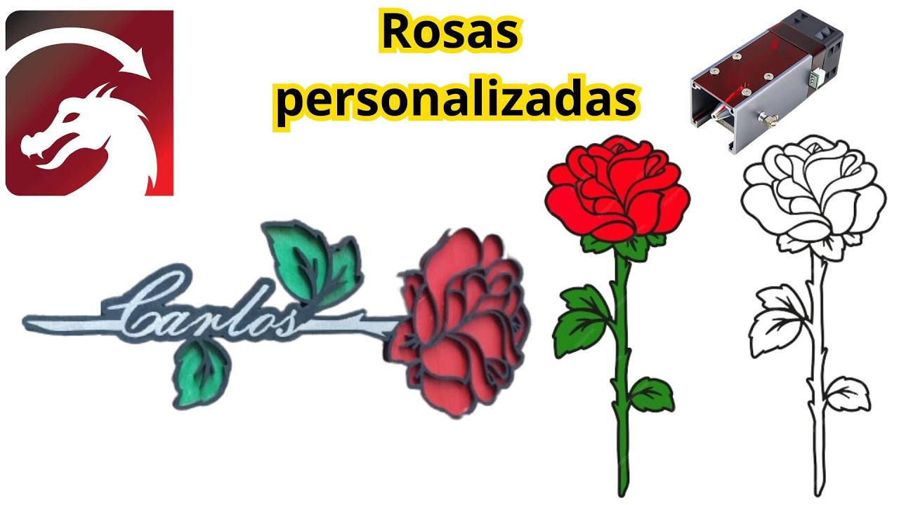 Como hacer ROSA AMOR Y AMISTAD personalizadas LIGHTBURN corte y grabado laser | San Valentin