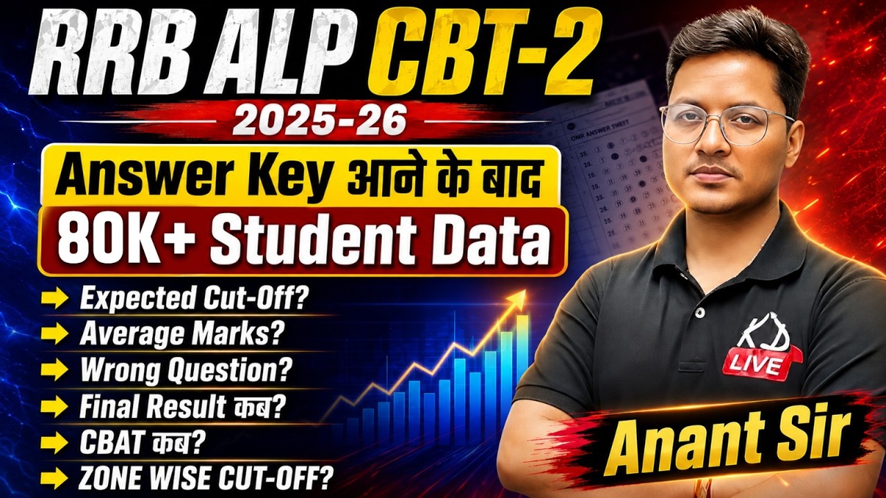 RRB ALP CBT-2 2025-26 | Answer Key Analysis | 80K+ Student Data | Expected Cut Off ? | Anant Sir