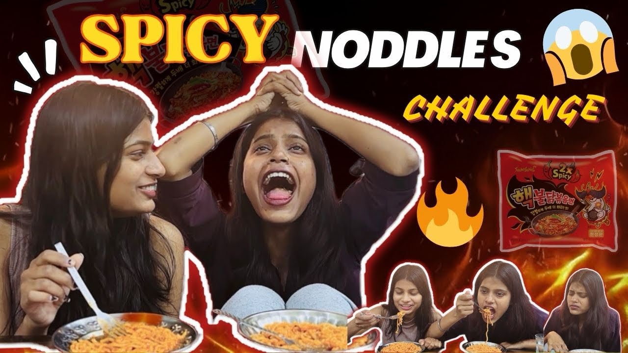 2X Spicy Buldak Ramen Challenge With My Sister 😭🔥 | Can We Survive?!