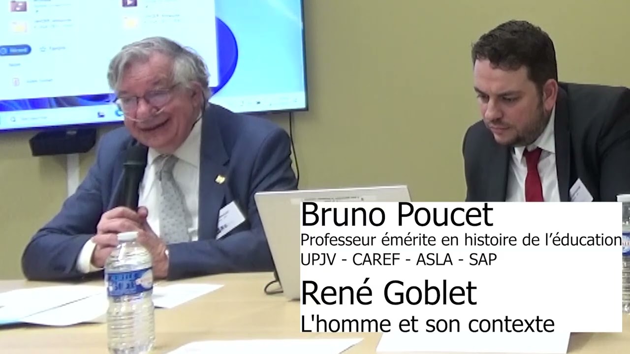 Journée d’études René Goblet 2/11 : Bruno Poucet 