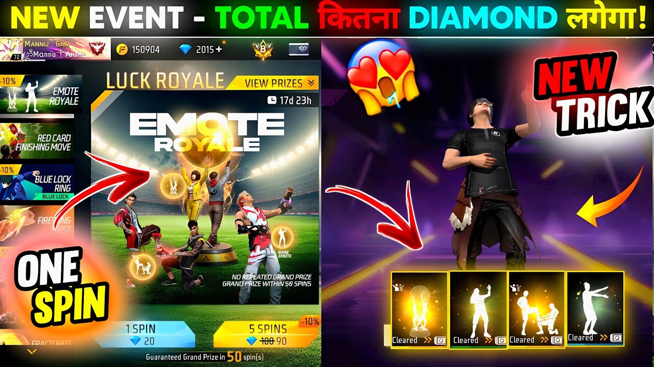 New Emote Royale Spin😍| Lol Emote Spin Total Diamond Cost | Free Fire New Event | FF New Event Today