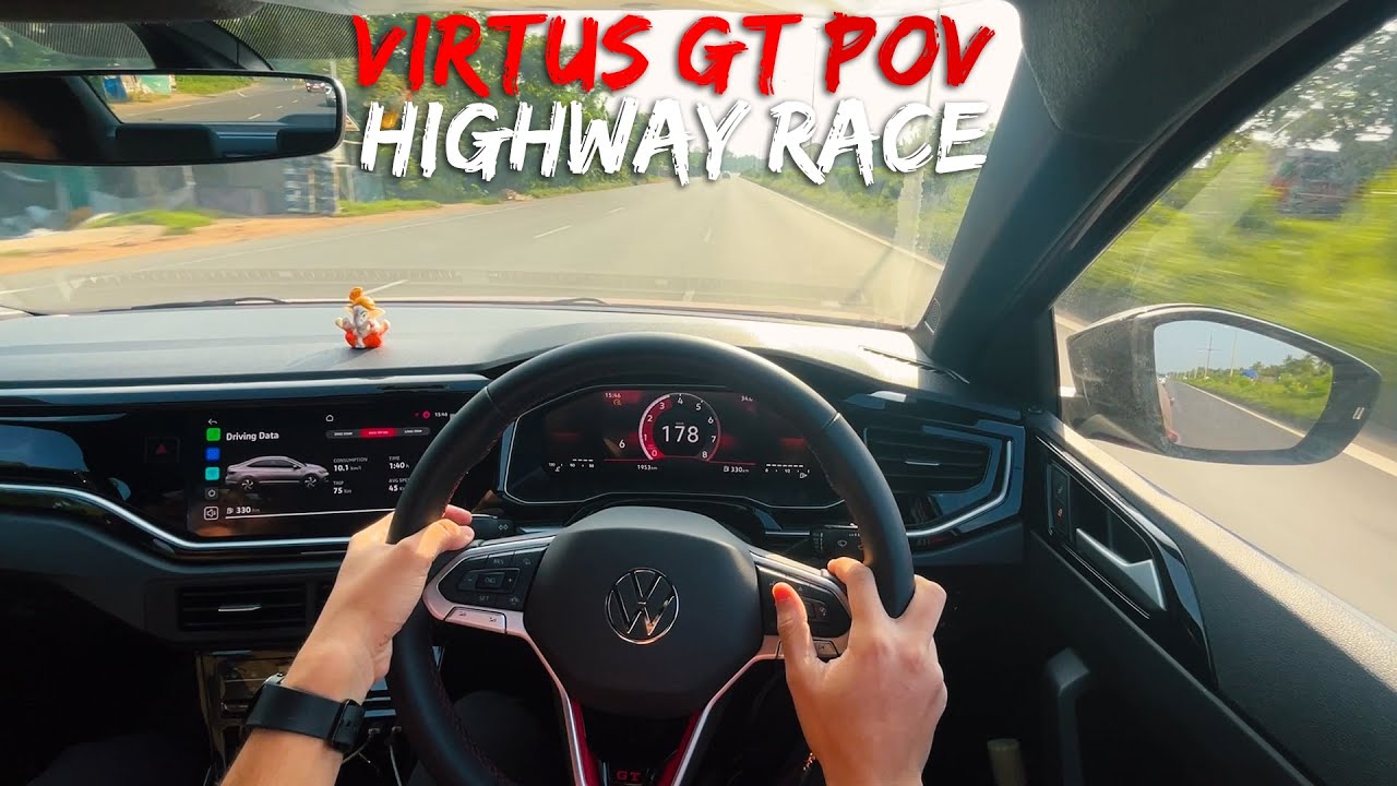 Volkswagen Virtus GT (POV) Intense Highway Race vs Hyundai Alcazar 2.0L