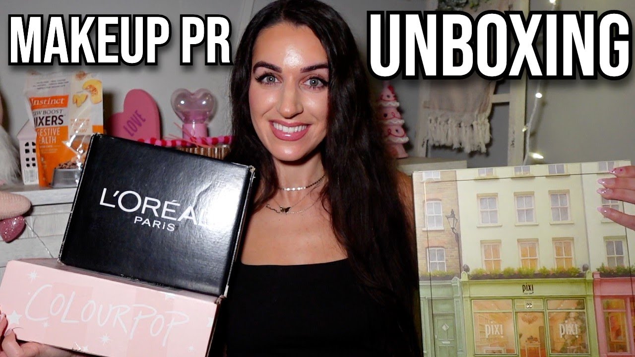 HUGE MAKEUP P.R. UNBOXING!! *L'OREAL, MAYBELLINE, URBAN DECAY, PIXI!!*