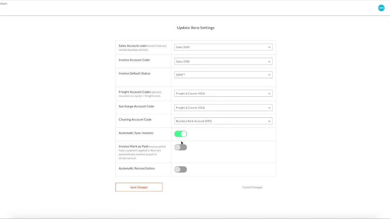 Ordermentum & Xero Integration