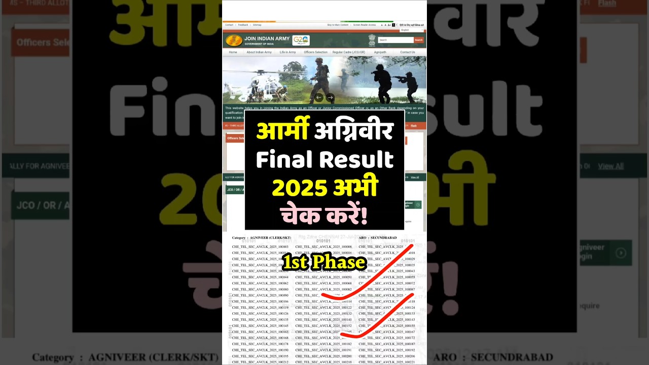 Army Agniveer Final Result 2025 | agniveer final merit list 2025 | #agniveerfinalresult #agniveer