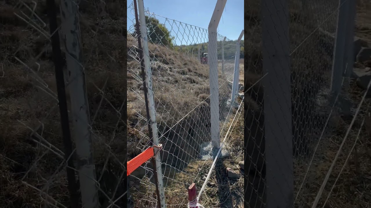 Tek başına tel &ouml;rg&uuml; germe #&ccedil;it#tel&ouml;rg&uuml; #tarla #bah&ccedil;e #gergi #farming # beton #k&ouml;y