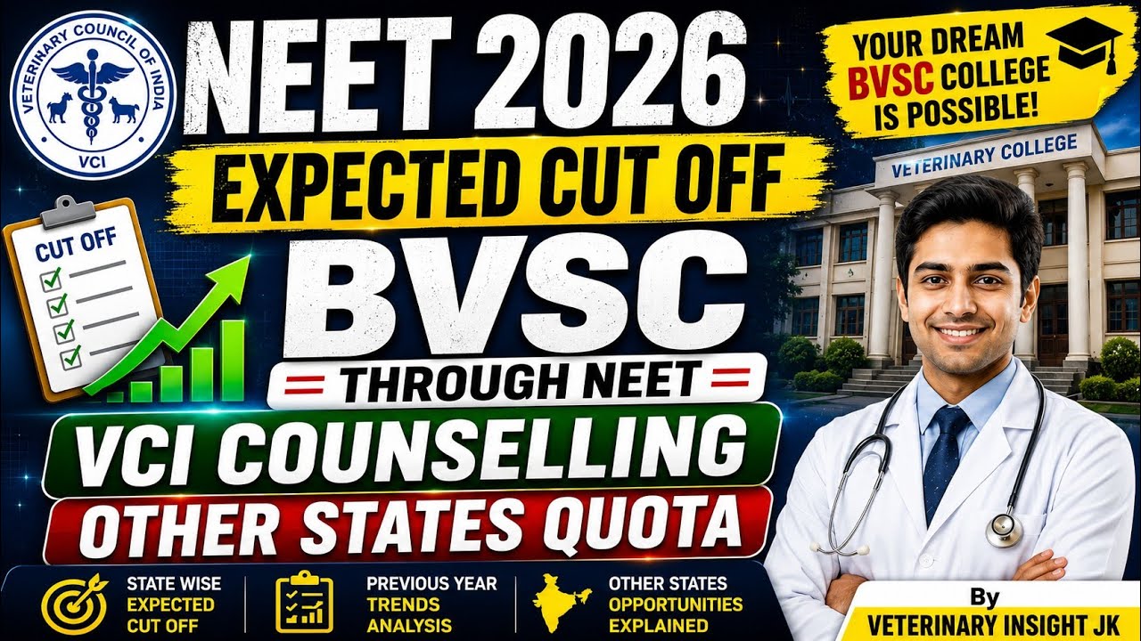   Expected Cutoff neet 2026 # BVSc Through NEET | SKUAST Kashmir Admission2026 | VCI  | Other States