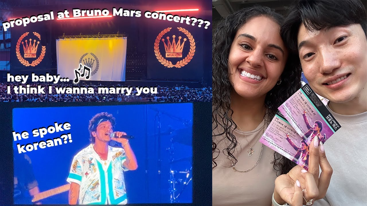 Bruno Mars Concert | another proposal??? Bruno Mars speaking Korean?! | AMBW 국제커플