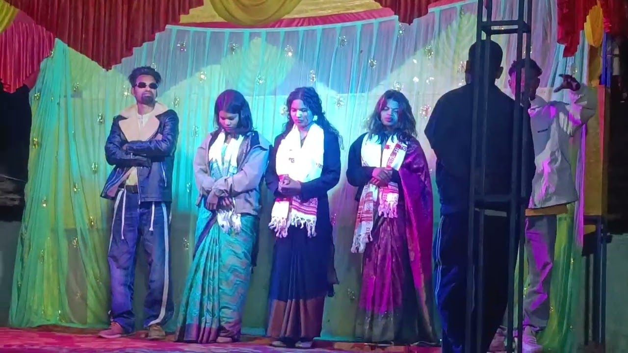 SRI Sri Saraswati puja Baskonagar stage program me 4ro actors aaye Baya ho singer aur sneha singer 