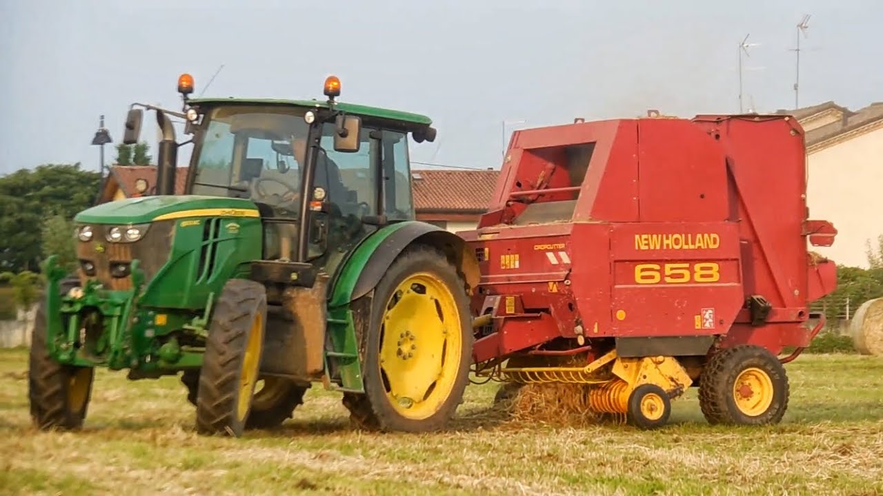 FIENAGIONE 2019 - Pressatura fieno| John Deere 6100MC + New Holland 658| C.Terzi BOSCO