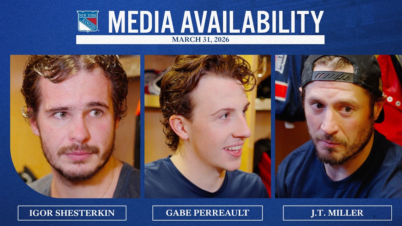 NYR vs NJD: Igor Shesterkin, Gabe Perreault & J.T. Miller Postgame Availability | March 31, 2026