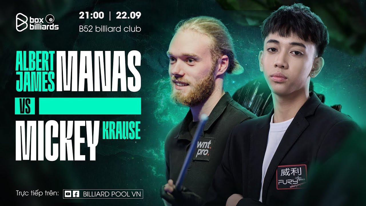 🔴 LIVE | SHOWMATCH | MICKEY KRAUSE VS ALBERT JAMES MANAS | RACE TO 19 | BILLIARDS POOL VN