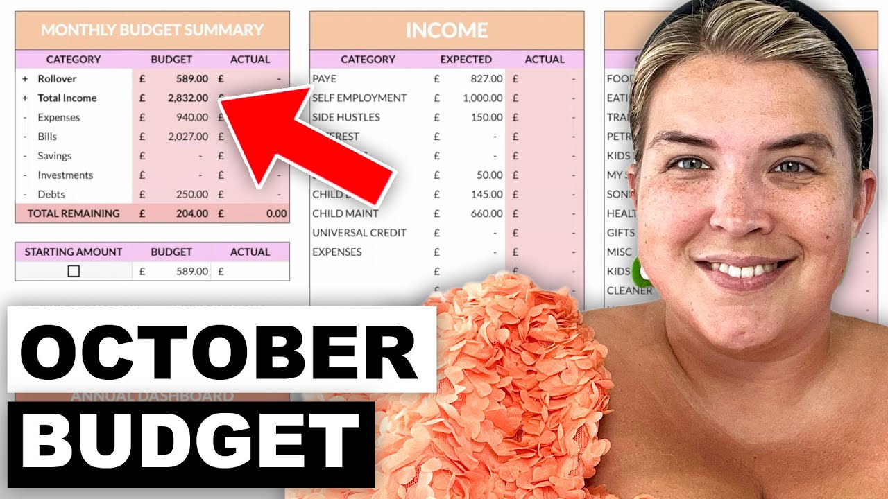 I'M BACK IN DEBT! 🤦‍♀️ BUDGETING £2,832 INCOME IN OCTOBER | YASMINE CAMILLA