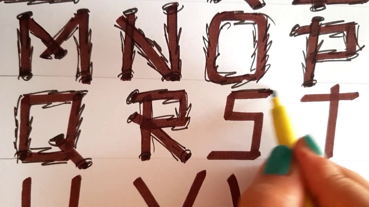 Calligraphy | How to Draw Fancy Wooden Style Calligraphy Letters -Part 1
