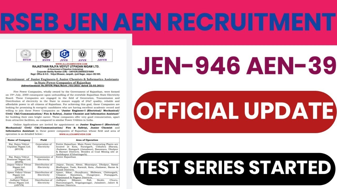 RSEB JE AE FULL NOTIFICATION OUT||RSEB JEN AEN RECRUITMENT-2021||FULL DISCUSSION||RSEB UPDATE