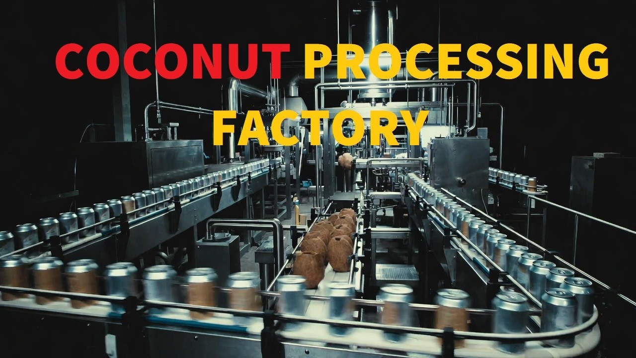 Organic Coconut Processing Factory | Coconut Water & Coconut Products | AI Generated