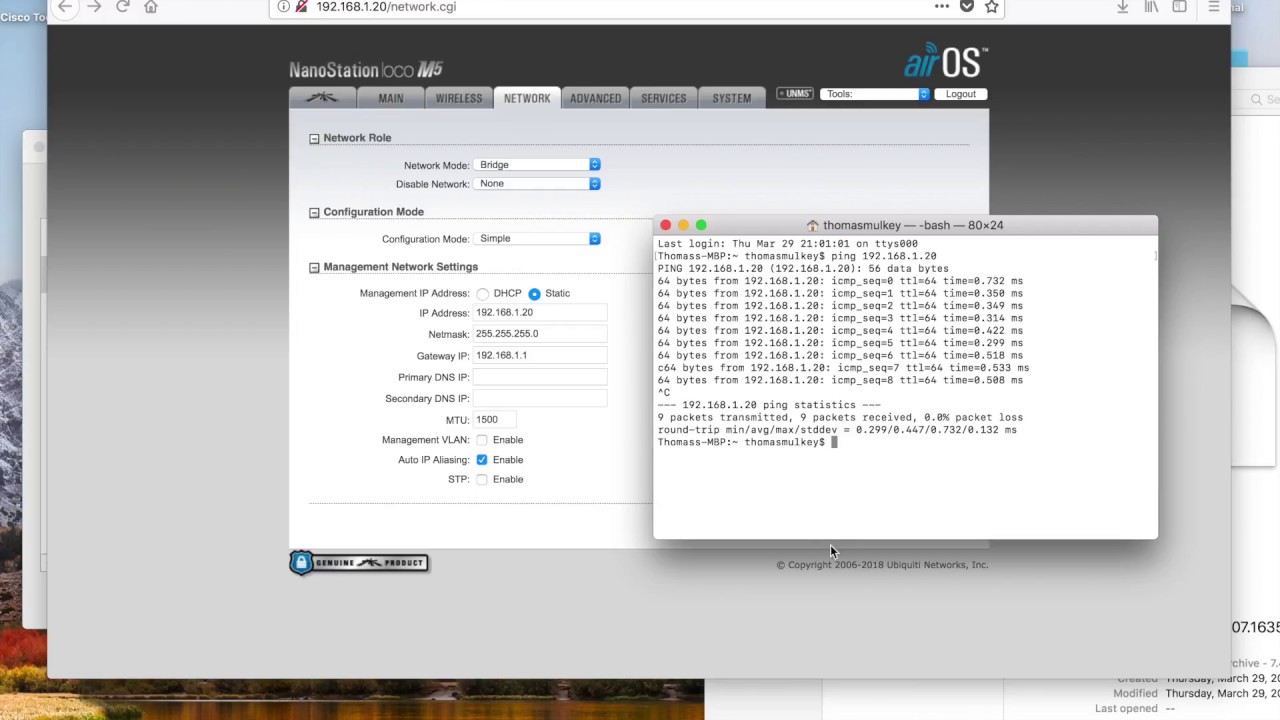 Ubiqiti Nanostation Loco M5 High Speed  Data Link Setup