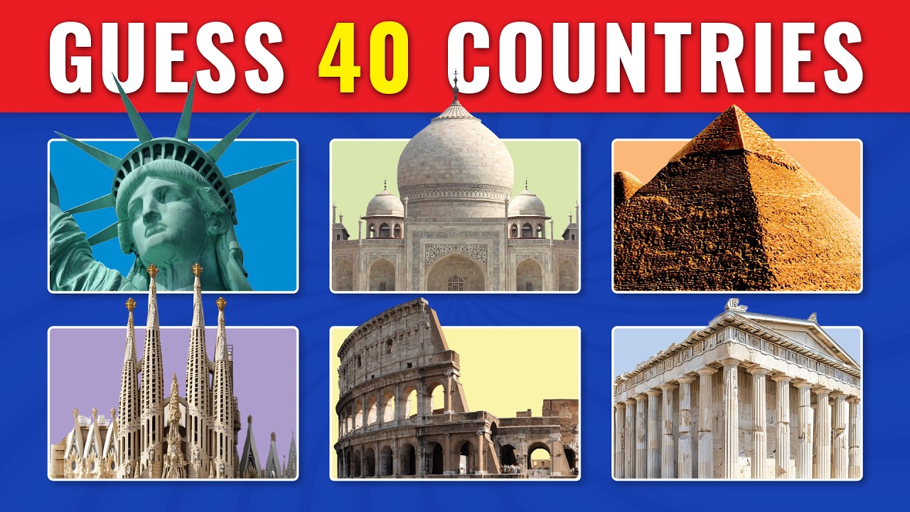 Can You Guess 40 Countries by Landmarks? | Geography Quiz