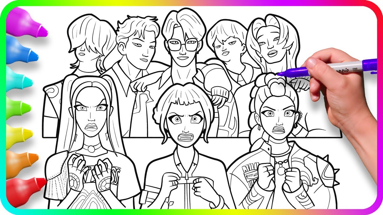 KPop Demon Hunters Coloring Pages - Boys vs Girls / Satisfying Coloring Kpop Characters
